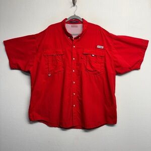 Columbia PFG Bahama Shirt Men's 4XL Red Button Down Short Sleeve